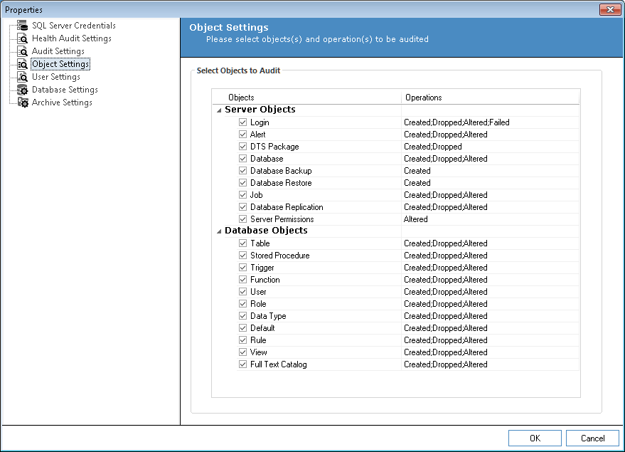 Figure 3: Configuring SQL Server Auditing