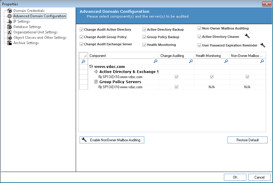 Figure 1: Managing Domain Auditing