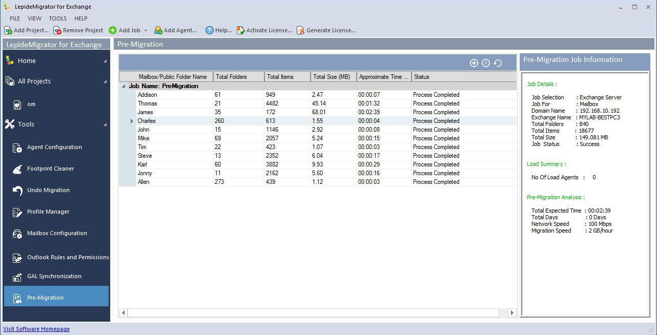 LepideMigrator for Exchange software