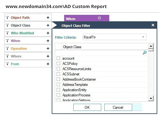 Active Directory Custom Audit Reports - screenshot