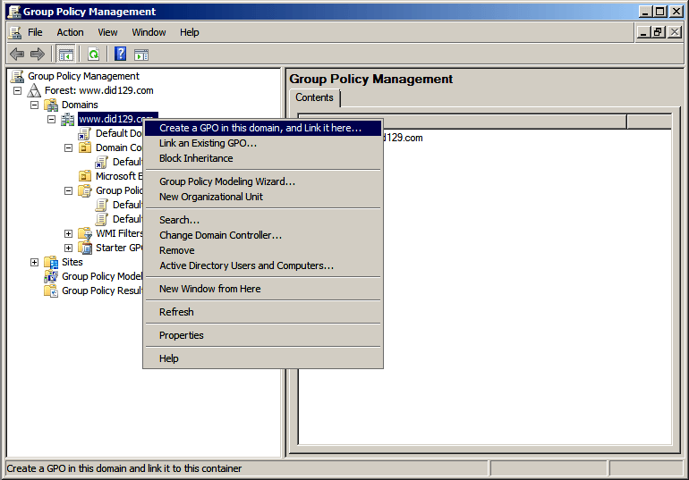 Create a GPO in this domain