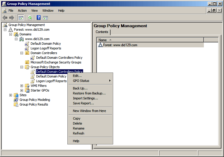 Default Domain Controllers Policy