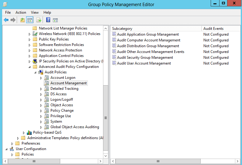 Advanced Audit Policies Account Management