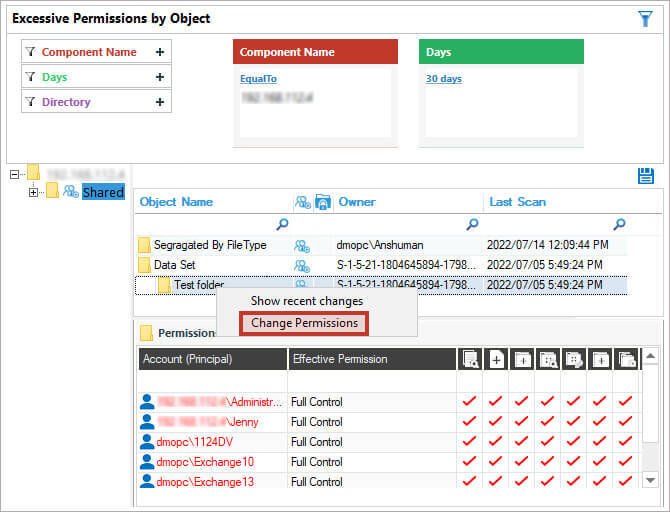 Reverse permission changes