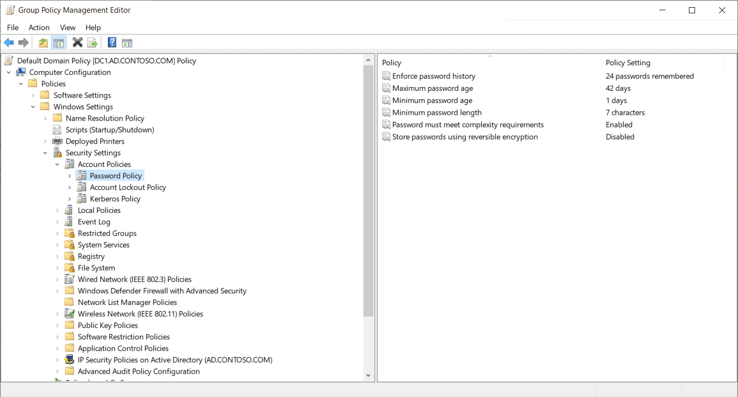 How to check Active Directory password policy