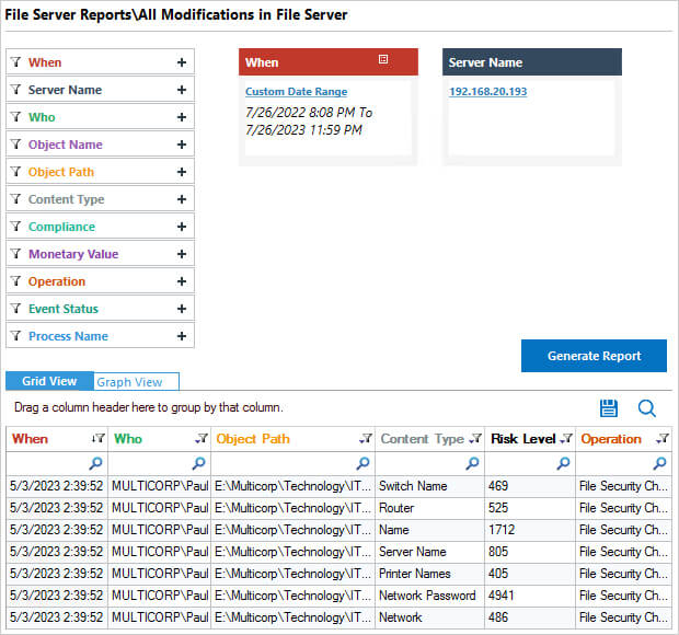 File Activity Report