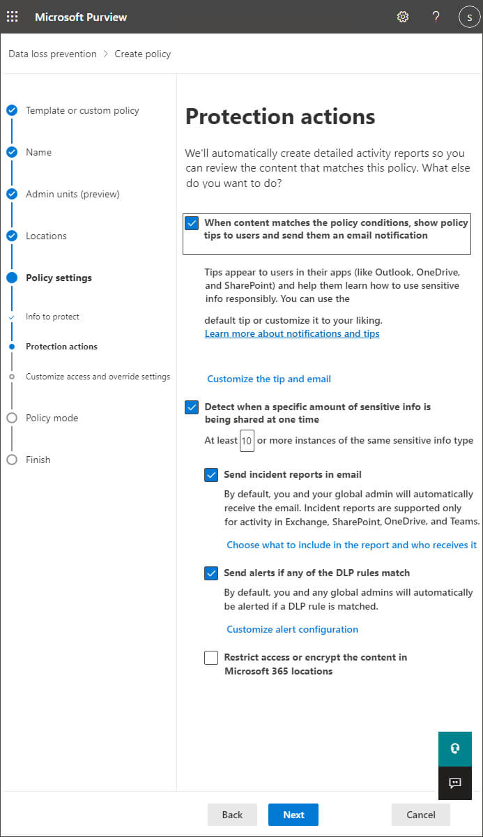 protection actions