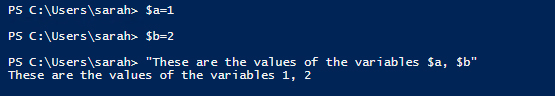 values of the PS variables