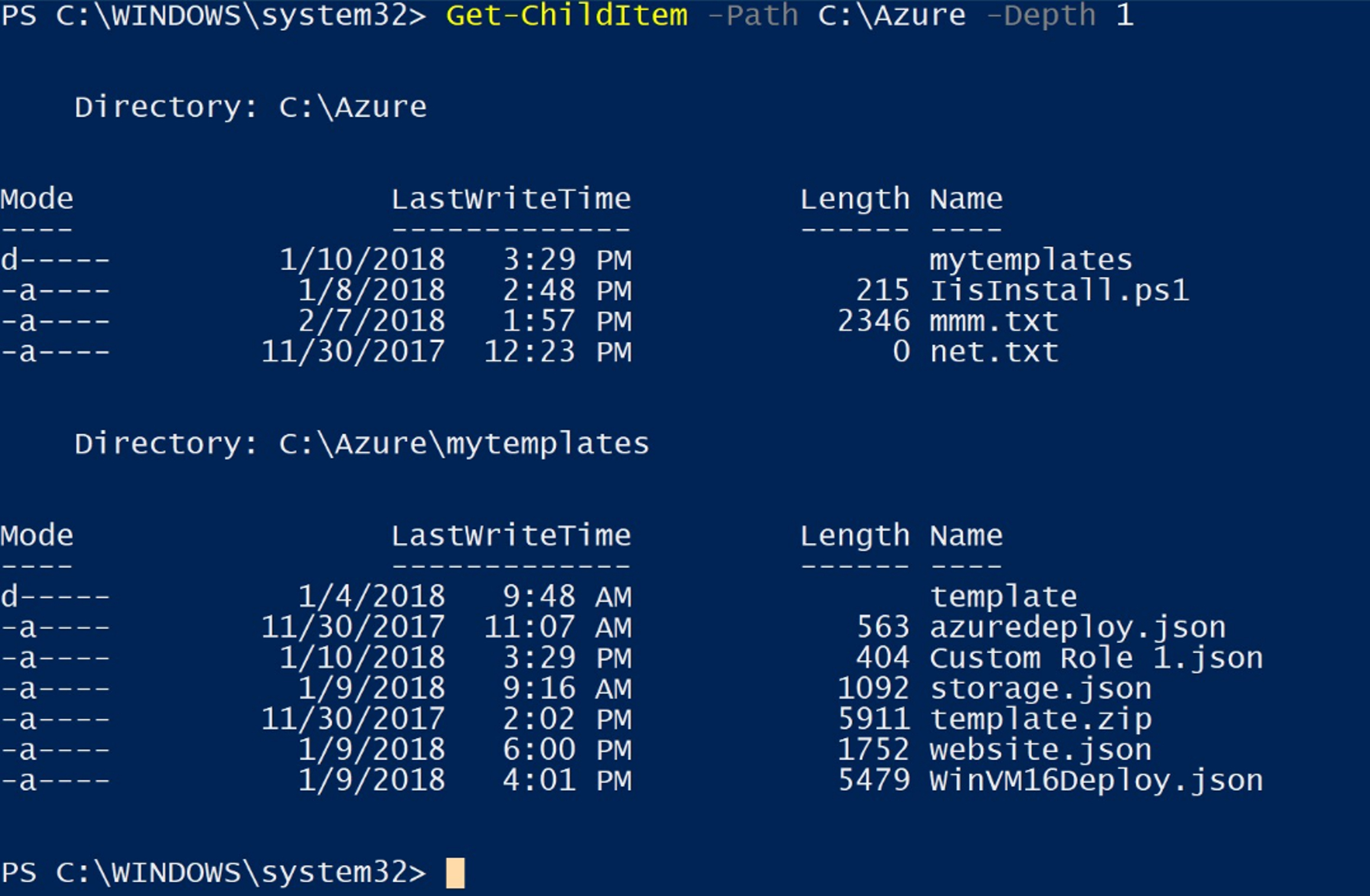 Get-ChildItem's Parameters