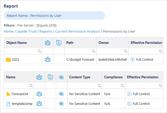 Permissions by User Report - Lepide