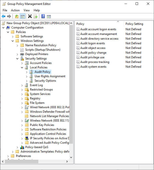 audit policies