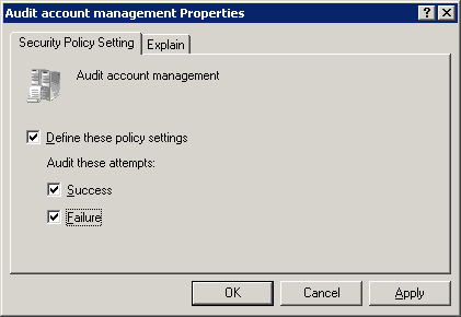 Audit Account Management