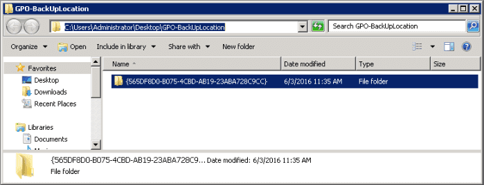 GPO Backup Location