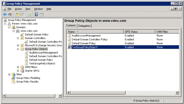 Group Policy Management console