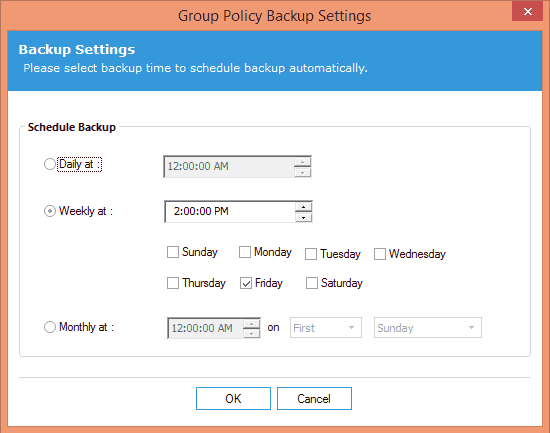 Group Policy backup setting