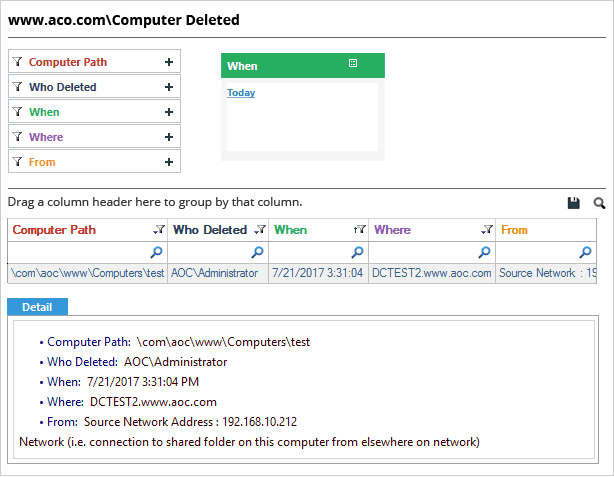 Computer Deleted Report