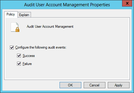 Audit User Account Management Properties