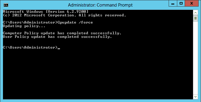 Gpupdate command run