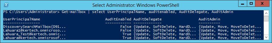 Office 365 mailboxes with audit enabled