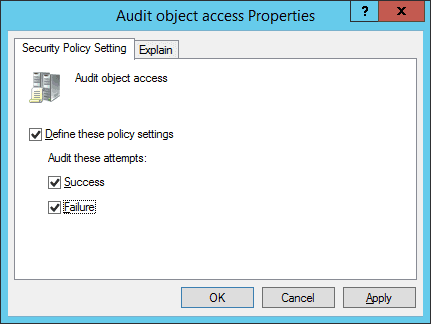 Configure Audit object access