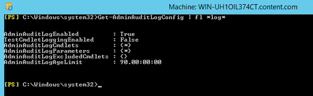 Get-AdminAuditLogConfig command