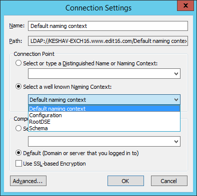 Connection Settings window