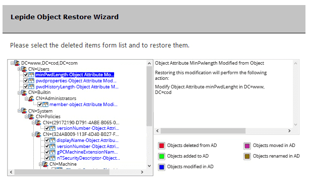 Lepide Object Restore Wizard