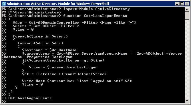 script to detect Last Logon Date and Time of AD Users