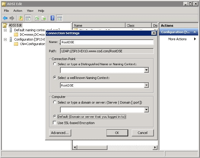 Establishing connection with Root DSE