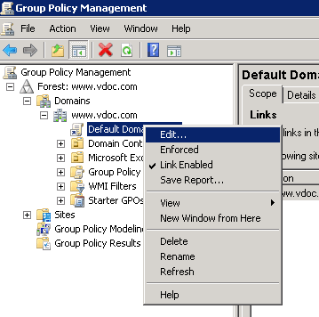 Editing the Default Domain Policy