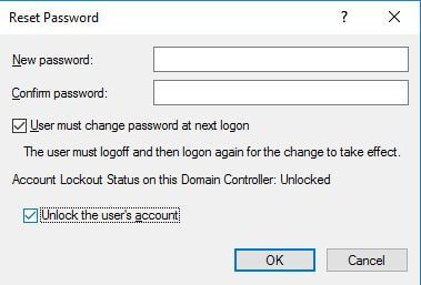 Reset account password