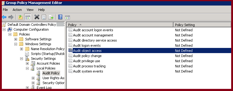 Audit object access