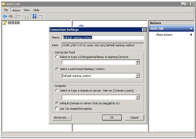 Configuring Default Naming Context