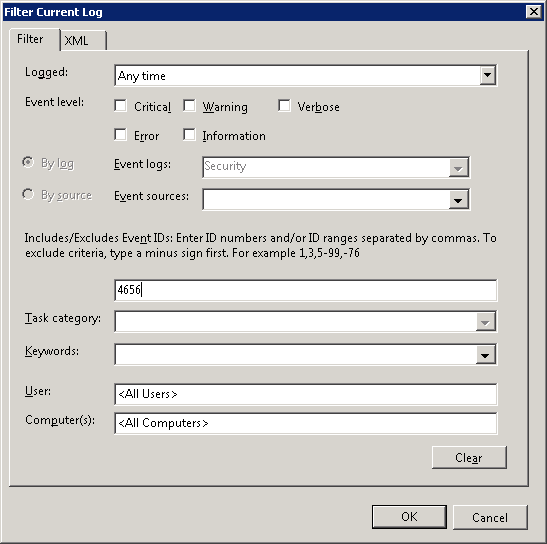 Filter Current Log