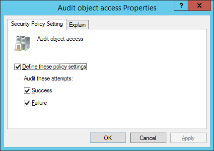 Audit Object Access policy