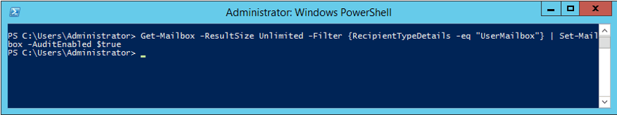 Enabling mailbox audit logging