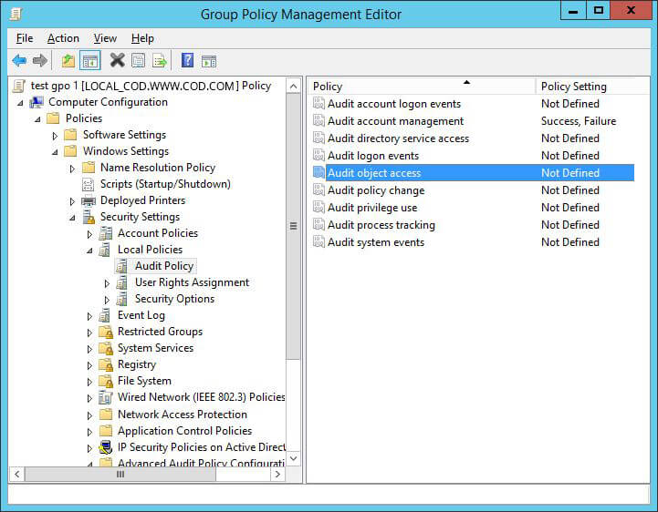 Group Policy Management Editor