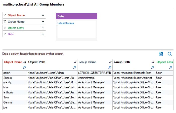 Get AD Members using Lepide Auditor