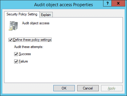 Properties of Audit Object Access