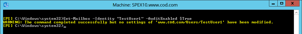 EnableMailbox Audit Logging for TestUser1