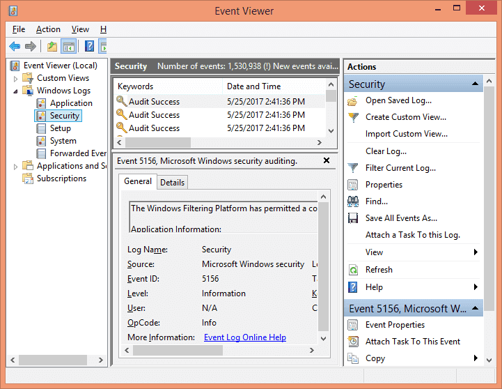 Windows Event Viewer