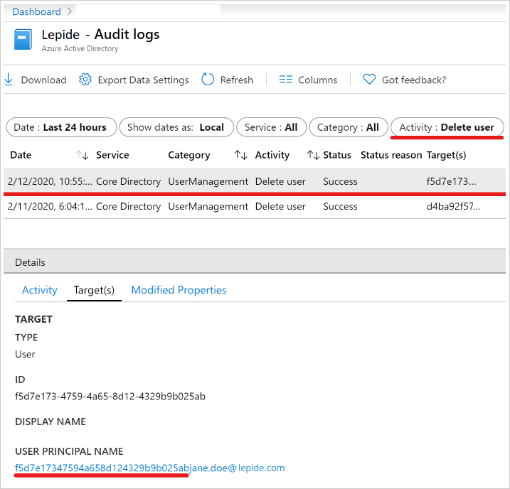 Track Deleted Users in Azure AD Natively