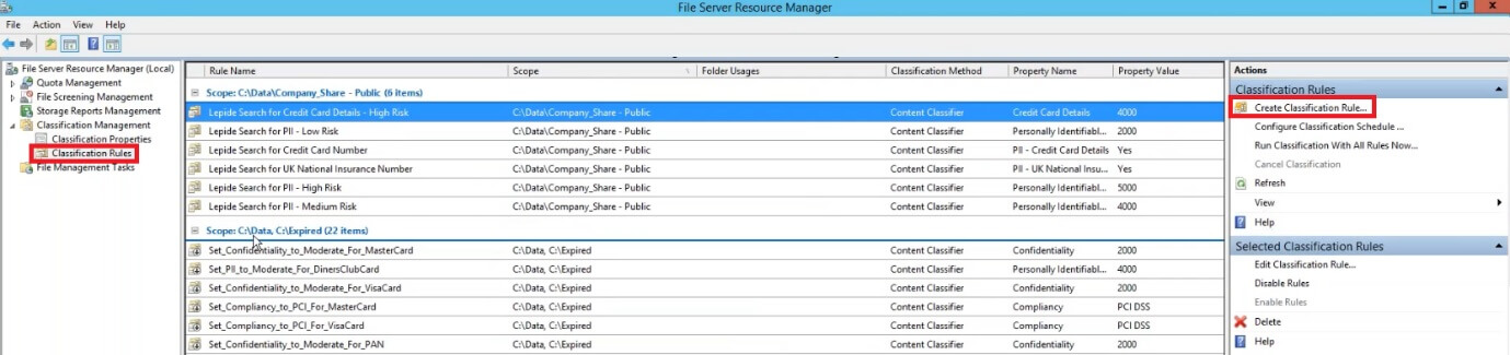 file server resource manager window