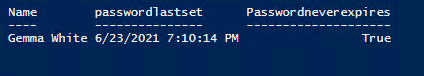 Last Password Change Date Using PowerShell