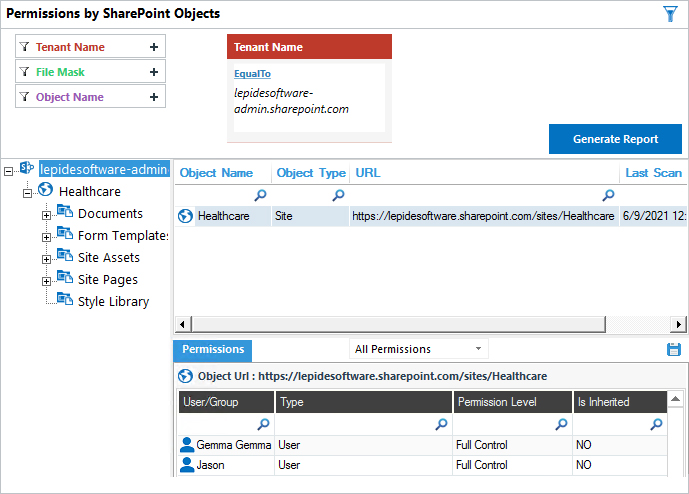 user permissions report in Lepide Auditor