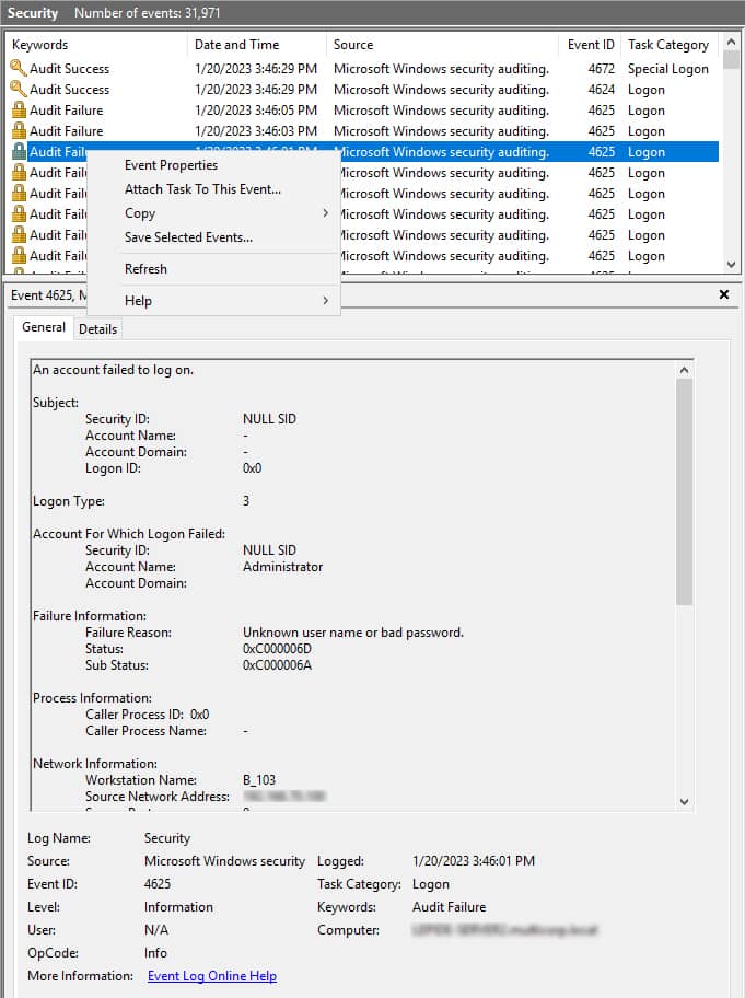 Windows Event Viewer