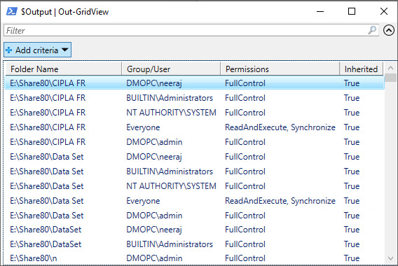 Folder Permissions Report