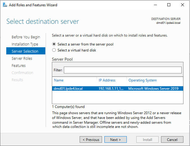 Role-based or Feature-based installation