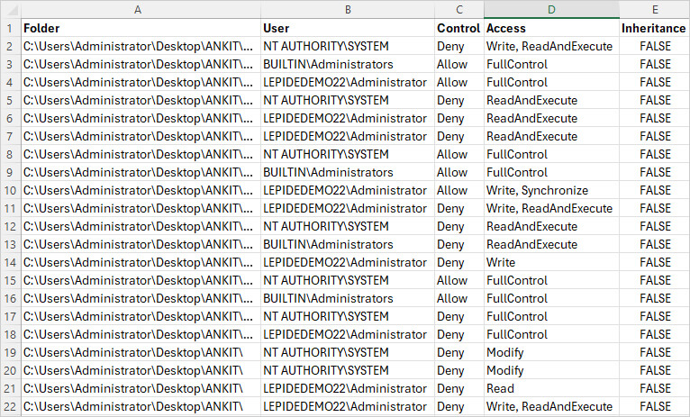 Direct Permissions Export