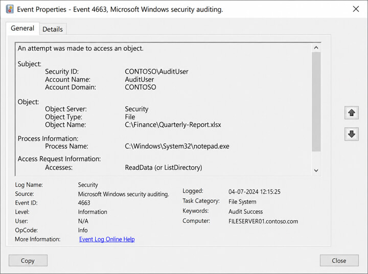 4663 events in Event Viewer